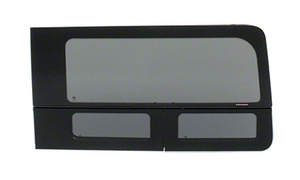 CRL 2015+ OEM Design 'All-Glass' Look Ford Transit Passenger's Side Sliding Door Window for 130" or 148" Standard Body and 148" Extended Length Body Medium and High Top Vans