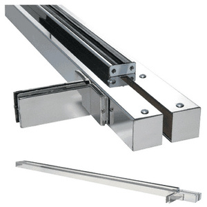 CRL Polished Stainless Custom Size Double Door Wall-to-Glass Floating Header With Fin Brackets