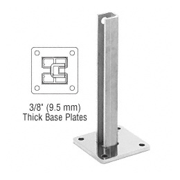 CRL Polished Stainless Steel Surface Mount Stanchion for up to 72" Barrier Center Post