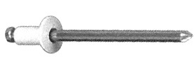 CRL White 1/8" Diameter, 1/16" to 1/8" Grip Range Aluminum Mandrel and Rivet in Packs of 10000
