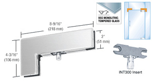 CRL Brushed Stainless Sidelite Transom Patch With 1NT300 Insert