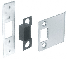 CRL Brushed Stainless Deadlatch Strike Set for 4" Wide Jamb