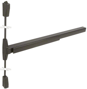 Von Duprin® Surface Mounted Vertical Rod Panic Exit Device with Smooth Case Dark Bronze Finish 48” x 84” Exit Only