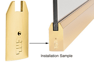 CRL Polished Brass 4" Tapered End Cap for Wedge-Lock® Sidelite Rails and 3/4" Glass
