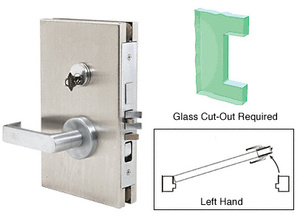 CRL Brushed Stainless 6" x 10" LH Center Lock With Deadlatch in Entrance Lock Function