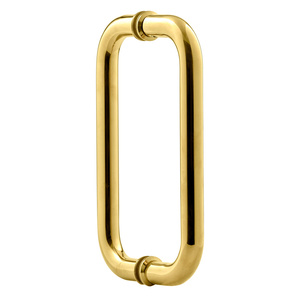 Polished Brass 8" Standard Tubular Back to Back Handles with Washers