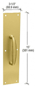 CRL Polished Brass 3-1/2" x 15" Pull Plate