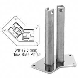 CRL Steel Surface Mount Stanchion for up to 72" Barrier 135º Post
