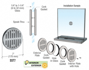 CRL Brushed Stainless Steel 7" Speak-Thru