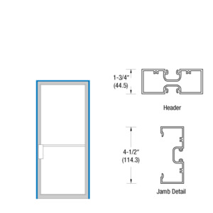 CRL-U.S. Aluminum Clear Anodized 1-3/4" x 4-1/2" Up and Over Butt Hung Non Impact Frame for 36" x 84" Door Opening MS Lock Left Hand Swing Out
