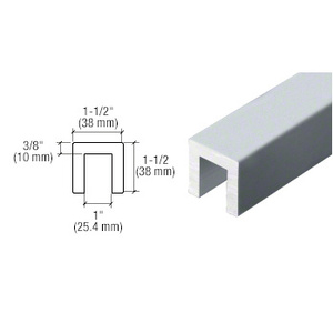 CRL-Blumcraft® Mill Aluminum 3243 Series 1-1/2" x 1-1/2" Extruded Aluminum Cap Rail