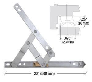 CRL 20" 4-Bar Heavy-Duty Stainless Steel Friction Hinge