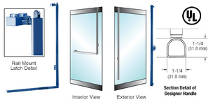 CRL-Blumcraft® Painted Right Hand Reverse Rail Mount Keyed Access "FS" Exterior, "D" Shape Top Securing Panic Handle