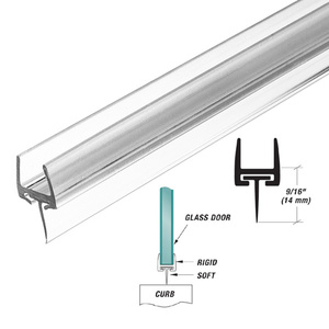 Polycarbonate Bottom Rail with Wipe For 3/8" Glass