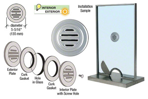 CRL Brite Anodized Aluminum 5-5/16" No-Draft Speak-Thru