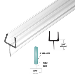 One-Piece Bottom Rail with Integrated Wipe for 3/8" (10 mm) Glass