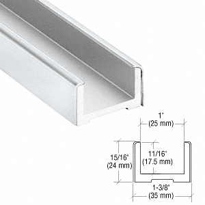 CRL-Blumcraft® Polished Stainless Wet Glaze U-Channel for 3/4" (19 mm) Glass 120"