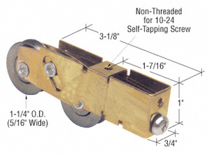 CRL 1-1/4" Tandem Steel Sliding Glass Door Roller with 3/4" Wide Housing