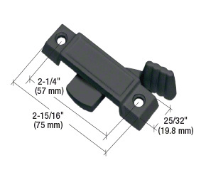 CRL Black Sliding Window Lock with 2-1/4" Screw Holes and 3/8" Latch Projection