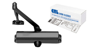 CRL Black Barrier Free Adjustable Spring Power Size 1 to 4 Surface Mount Door Closer