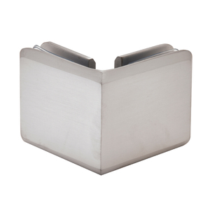 CRL Brushed Chrome Beveled Style 90º Glass-to-Glass Clamp