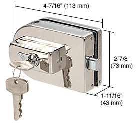 CRL Polished Stainless PTH Series Glass Mounted Patch Lock