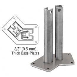 CRL Brushed Stainless Steel Surface Mount Stanchion for up to 72" Barrier 135º Post