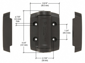 CRL Black Heavy Duty Self Closing Adjustable Hinge