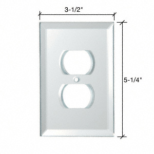 CRL White Duplex Plug Back Painted Glass Cover Plate