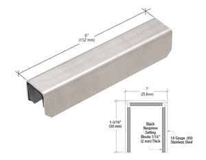 CRL Mill Stainless Steel Connector Sleeve for 1" x 1-5/16" 11 Gauge Cap Rail