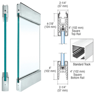 CRL Satin Anodized Type 1 Standard SPS with 4" Square Rails Top and Bottom