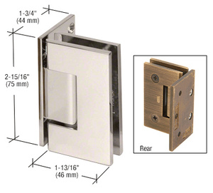 CRL Polished Nickel Junior Geneva 044 Series Wall Mount Offset Back Plate Hinge