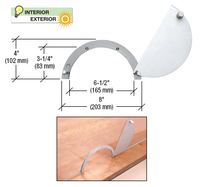 CRL Satin Anodized Semicircular Design Ticket Window with 6-1/2" x 3-1/4" Opening