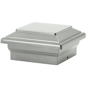 CRL Silver Metallic Titan Series 4" x 4" Decorative Post Cap