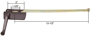 CRL Bronze 13-1/2" Left Hand Casement Window Operator 1-5/8" and 3" Screw Holes