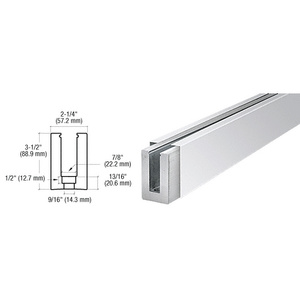 CRL Polished Stainless Custom B5L Low Profile Shoe Drilled for 1/2" to 5/8" Glass