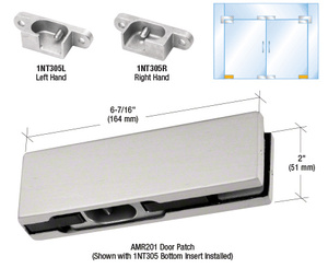 CRL Brushed Stainless RH European Bottom Door Patch Fitting