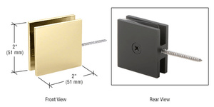 CRL Satin Brass Square Wall Mount Movable Transom Clamp