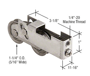 CRL 1-1/4" Tandem S.S. Steel Sliding Glass Door Rollers with 11/16" Wide Housing for Keller Doors
