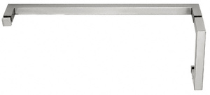 CRL Satin Chrome "SQ" Series Combination 6" Pull Handle 18" Towel Bar
