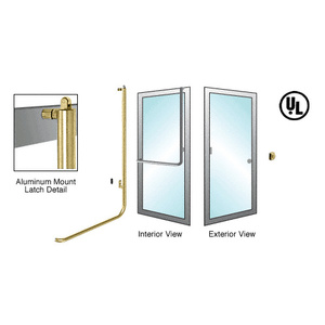 CRL-Blumcraft® Polished Brass Right Hand Reverse Aluminum Door Mount Keyed Access "Z" Exterior Balanced Door Panic Handle