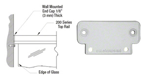 CRL Silver Metallic 200 Series Wall Mount End Cap