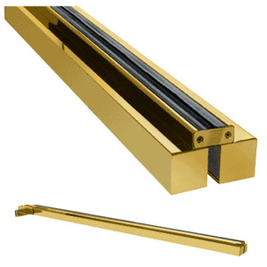 CRL Polished Brass Custom Size Double Door Glass-to-Wall Floating Header with Fin Brackets