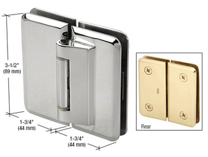 CRL Chrome Petite 181 Series 180 Degree Glass-to-Glass Hinge Swings Out Only