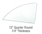 CRL 12" Quarter Round 1/4" Clear Tempered Glass Shelf - 5/Pk