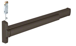 CRL Dark Bronze 36" Jackson® 2085 Push Pad Concealed Vertical Rod Left Hand Reverse Bevel Panic Exit Device
