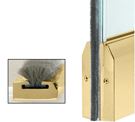 CRL Polished Brass Weatherstrip Kit with Clear Polycarbonate Channel for 2" Tapered Low Profile Rail