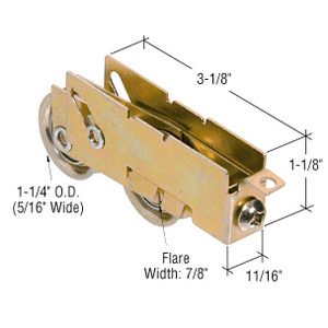 CRL 1-1/4" Tandem Steel Ball Bearing Sliding Glass Door Roller with 11/16" Wide Housing