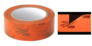 CRL Marcy® Orange 1-1/2" Vinyl Molding Retention Tape - With Warning