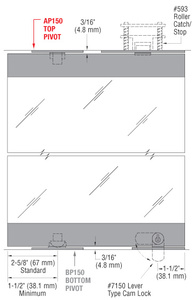 CRL-Blumcraft® AP150 Top Pivot Used with the 1301 Series Display Doors